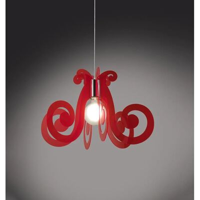 Lampadario a sospensione Mizar - Collezione Space - Rosso Fluorescente Lampadario a sospensione Mizar - Collezione Space - Rosso Fluorescente