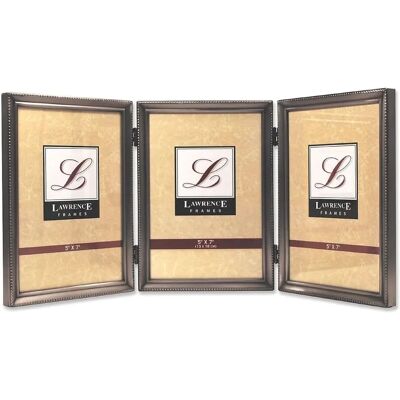 Lawrence Frames Silver Photo Frame - Holds Three 5x7 Photos - Traditional Finish Lawrence Frames Silver Photo Frame - Holds Three 5x7 Photos - Traditional Finish
