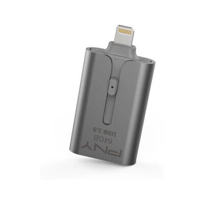 PNY Duo-Link 3.0 USB-avainnauha - 64GB - Harmaa PNY Duo-Link 3.0 USB-avainnauha - 64GB - Harmaa