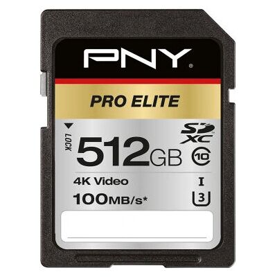 Carte mémoire PNY Pro Elite 512 GB - Classe 10 UHS-I - Publicité Carte mémoire PNY Pro Elite 512 GB - Classe 10 UHS-I - Publicité