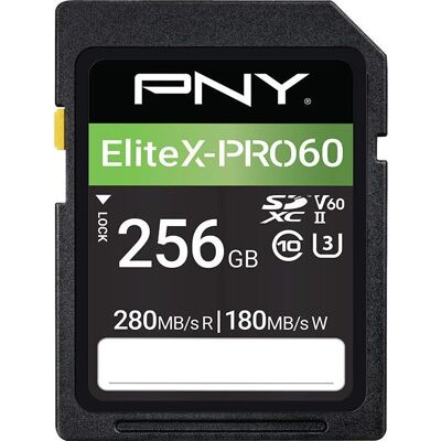 PNY EliteX-PRO60 256 GB SDXC UHS-II Klasse 10 - Speicherkarte PNY EliteX-PRO60 256 GB SDXC UHS-II Klasse 10 - Speicherkarte