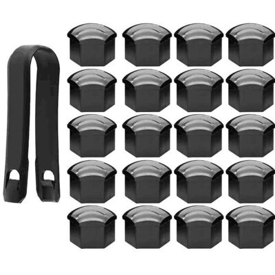 BIGILANTUH - 24 pcs 17 mm - bouchons de écrous de roue noirs - Publicité BIGILANTUH - 24 pcs 17 mm - bouchons de écrous de roue noirs - Publicité