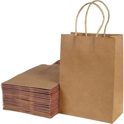 BIGILANTUH - Sacs cadeaux - Kraft brun - 21x15x8 cm - Publicité BIGILANTUH - Sacs cadeaux - Kraft brun - 21x15x8 cm - Publicité