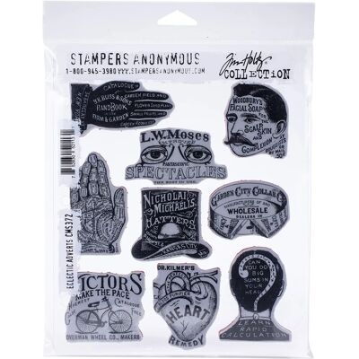 Tim Holtz Eclectic Adverts Cling Stamps - Przyssawki Tim Holtz Eclectic Adverts Cling Stamps - Przyssawki