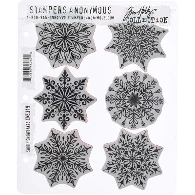 Tim Holtz Svängande Snöflingor - Gummistämplar Tim Holtz Svängande Snöflingor - Gummistämplar