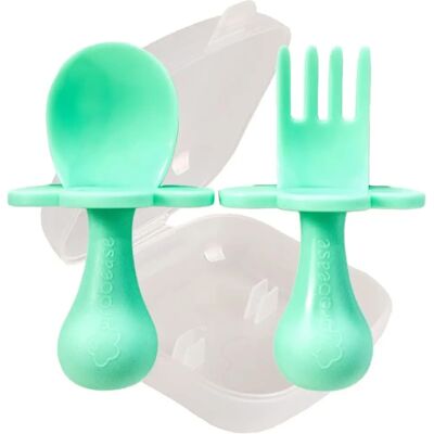 Grabease Mint TO BE Talheres ergonômicos para bebês - Autoalimentação - Livre de BPA Grabease Mint TO BE Talheres ergonômicos para bebês - Autoalimentação - Livre de BPA