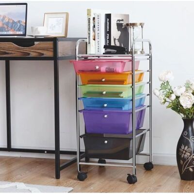 Chariot de Rangement Costway avec 6 tiroirs - Durable et Compact - Publicité Chariot de Rangement Costway avec 6 tiroirs - Durable et Compact - Publicité