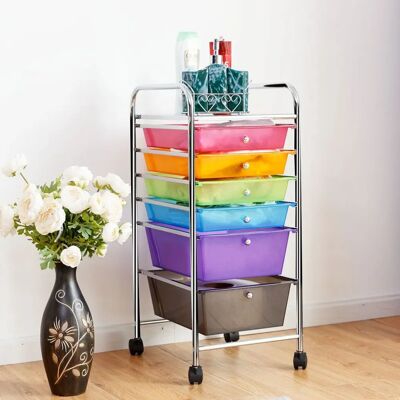 Costway - 6-Drawer Rollcontainer - Meerdere kleuren - 37x74x32 cm - Storage cart Costway - 6-Drawer Rollcontainer - Meerdere kleuren - 37x74x32 cm - Storage cart