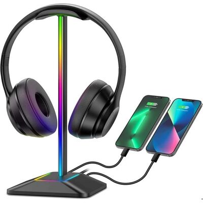 Support RGB pour Casque Gaming - Bigilantuh, Universel, 2 USB-C & USB - Publicité Support RGB pour Casque Gaming - Bigilantuh, Universel, 2 USB-C & USB - Publicité