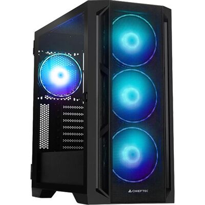 Chieftec GA-01B-L-OP Schwarzes Midi Tower mit Mesh & Glas Chieftec GA-01B-L-OP Schwarzes Midi Tower mit Mesh & Glas