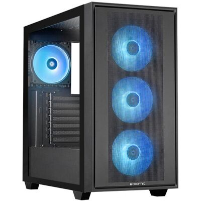 Chieftec Hunter 3 Sorte Mid Tower PC-Case - Understøtter E-ATX, Micro-ATX, Mini-ITX Chieftec Hunter 3 Sorte Mid Tower PC-Case - Understøtter E-ATX, Micro-ATX, Mini-ITX