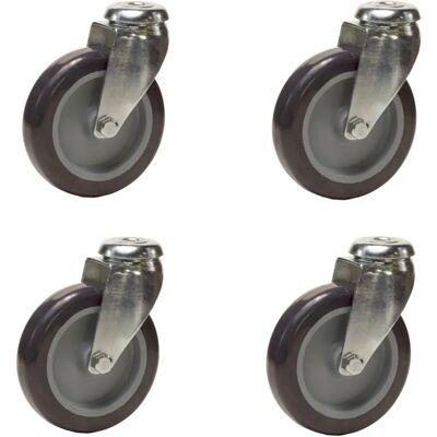 Roues-et-Roulettes.com Roulettes en caoutchouc gris - 100mm - 270 Kg - Roues Roues-et-Roulettes.com Roulettes en caoutchouc gris - 100mm - 270 Kg - Roues