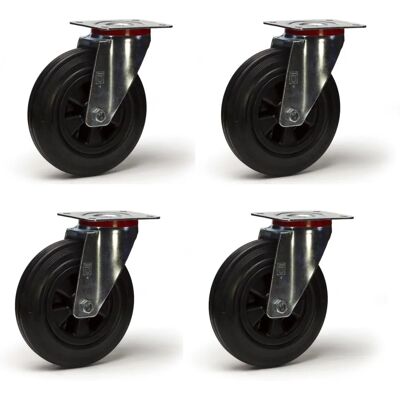 Roues-et-Roulettes.com Roulettes caoutchouc 160mm - 405kg Roues-et-Roulettes.com Roulettes caoutchouc 160mm - 405kg