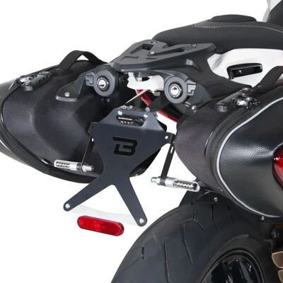 Support de plaque d'immatriculation en aluminium rétractable Barracuda - Type de moto - Publicité Support de plaque d'immatriculation en aluminium rétractable Barracuda - Type de moto - Publicité