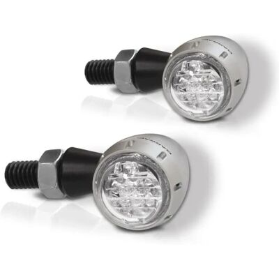 Indicadores LED Plateados Barracuda para Motos - Señales de Giro Indicadores LED Plateados Barracuda para Motos - Señales de Giro