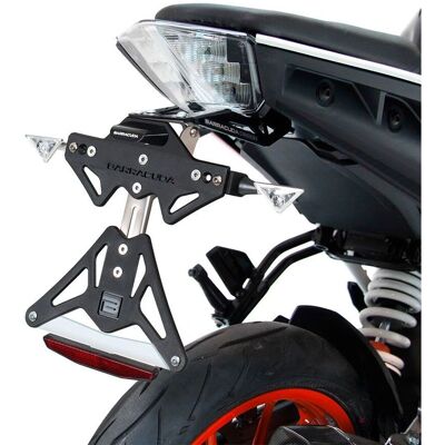 Support de plaque réglable Barracuda pour KTM 125/390 Duke - Publicité Support de plaque réglable Barracuda pour KTM 125/390 Duke - Publicité