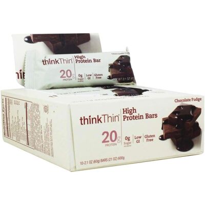 Think Thin Meal Nutrition Bar - Chocolate Fudge - High Protein Snack Think Thin Meal Nutrition Bar - Chocolate Fudge - High Protein Snack