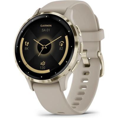 Garmin Venu 3S - Lágy arany/francia szürke szilikon szíj Garmin Venu 3S - Lágy arany/francia szürke szilikon szíj