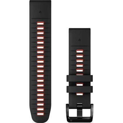 Garmin QuickFit 22 mm Horlogeband - Zwart/Vlamrode Siliconen - Horlogeband Garmin QuickFit 22 mm Horlogeband - Zwart/Vlamrode Siliconen - Horlogeband