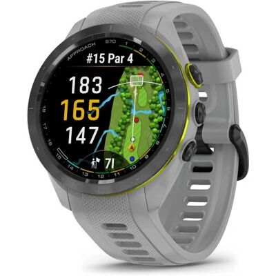 Garmin Approach® S70 - Banda de Cerámica Negra de 42 mm + Silicona Gris en Polvo Garmin Approach® S70 - Banda de Cerámica Negra de 42 mm + Silicona Gris en Polvo