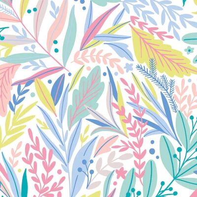 Origin Murals - Patterned Leaves - Pink - Wall Mural Origin Murals - Patterned Leaves - Pink - Wall Mural