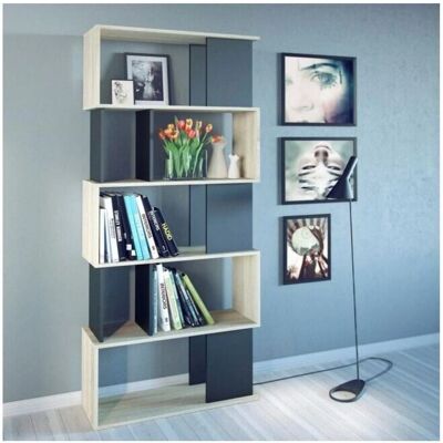 CAESAROO Modelo - Estantería - Negro mate, Roble, 174cm CAESAROO Modelo - Estantería - Negro mate, Roble, 174cm