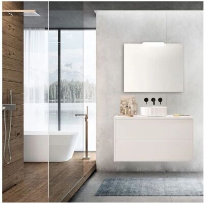 Caesaroo - Mobile da bagno sospeso - Ulisse - 100 cm Bianco opaco Caesaroo - Mobile da bagno sospeso - Ulisse - 100 cm Bianco opaco