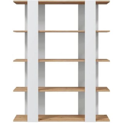 Caesaroo Roble Nórdico y Blanco 136cm Estantería - Estantería Caesaroo Roble Nórdico y Blanco 136cm Estantería - Estantería