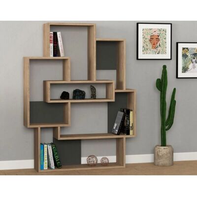 Caesaroo Estantería 132cm Roble Claro y Blanco Mate - Estantería Caesaroo Estantería 132cm Roble Claro y Blanco Mate - Estantería