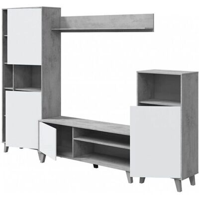 Caesaroo Unidad de Pared - Zurigo Blanco mate y Cemento - Unidad de Pared Caesaroo Unidad de Pared - Zurigo Blanco mate y Cemento - Unidad de Pared