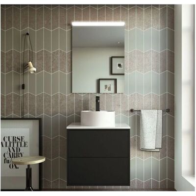 Abitare - Modelo Ulisse - Mueble de baño suspendido - Negro mate Abitare - Modelo Ulisse - Mueble de baño suspendido - Negro mate
