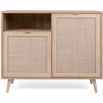 ABITARE Caesaroo - Cómoda - 101x40 cm, Roble claro, 2 puertas, 1 compartimento ABITARE Caesaroo - Cómoda - 101x40 cm, Roble claro, 2 puertas, 1 compartimento
