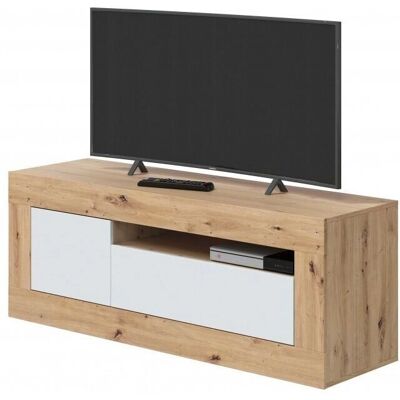 CAESAROO Roble Nórdico y Blanco Mate Mueble de TV - Moderno 139cm CAESAROO Roble Nórdico y Blanco Mate Mueble de TV - Moderno 139cm