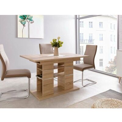 Mesa de café Caesaroo - Extensible 120x80cm Roble Claro - Mesa de salón Mesa de café Caesaroo - Extensible 120x80cm Roble Claro - Mesa de salón