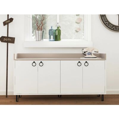 Caesaroo Bajtra 140x80H cm Buffet - Blanco y Moka Caesaroo Bajtra 140x80H cm Buffet - Blanco y Moka