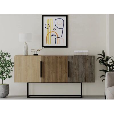 Caesaroo - Roble claro, Roble oscuro, Café oscuro - Buffet 150x79,5H cm Sling Caesaroo - Roble claro, Roble oscuro, Café oscuro - Buffet 150x79,5H cm Sling