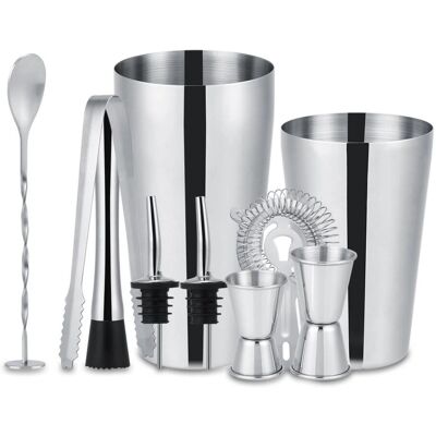 Otego 10-delt cocktail sæt i rustfrit stål - Shaker 700ml Otego 10-delt cocktail sæt i rustfrit stål - Shaker 700ml