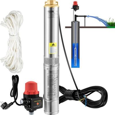 Pompe immergée pour puits profond VEVOR - 550 W Acier inoxydable - 50 L/min - 89 m - Publicité Pompe immergée pour puits profond VEVOR - 550 W Acier inoxydable - 50 L/min - 89 m - Publicité
