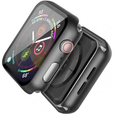 Sort fuldcover TPU-cover til Apple Watch 42mm med skærmbeskyttelse Sort fuldcover TPU-cover til Apple Watch 42mm med skærmbeskyttelse