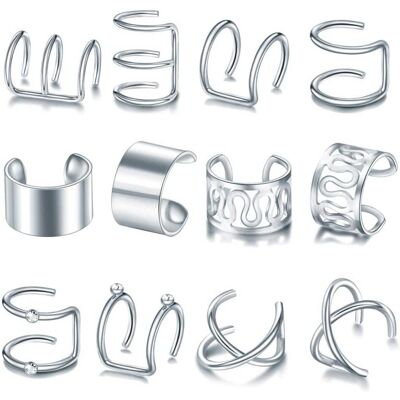 Mega halpa Fake Helix Piercing Ear Cuff Hopea Mega halpa Fake Helix Piercing Ear Cuff Hopea