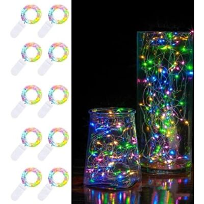 Megabilligt 10-pack 1m Mini LED Light Loop Paristolla - Monivärinen - LED Light Loop Megabilligt 10-pack 1m Mini LED Light Loop Paristolla - Monivärinen - LED Light Loop
