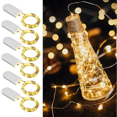 Megabilligt 6-pack 1m Mini LED Valonauha Paristolla Värma Valkoinen Megabilligt 6-pack 1m Mini LED Valonauha Paristolla Värma Valkoinen