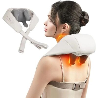 Megabilligt Elektrisk nakkemassage og skuldre - beige - Shiatsu Megabilligt Elektrisk nakkemassage og skuldre - beige - Shiatsu