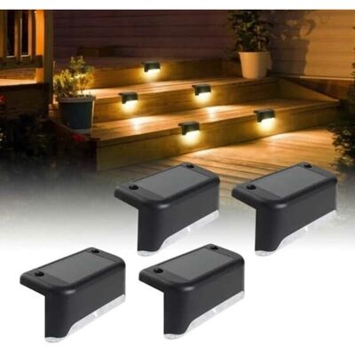 Megabilligt Aurinkovalaisimet ulkokäyttöön - 4-pack portaiden, parvekkeen ja kaiteen valaistukseen Megabilligt Aurinkovalaisimet ulkokäyttöön - 4-pack portaiden, parvekkeen ja kaiteen valaistukseen