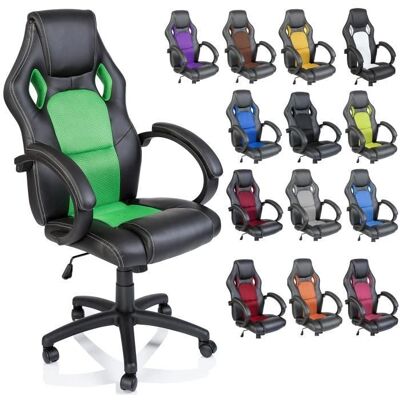 Chaise de bureau Racing Tresko avec réglage de hauteur - Siège ergonomique de jeu - Publicité Chaise de bureau Racing Tresko avec réglage de hauteur - Siège ergonomique de jeu - Publicité