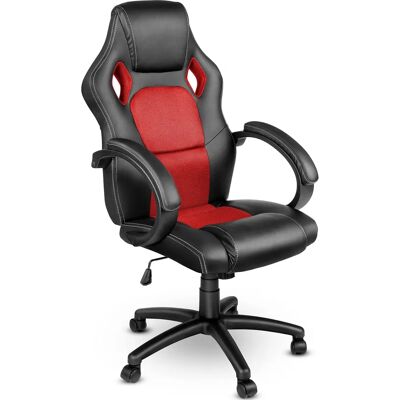 Chaise de Bureau Racing TRESKO - Ajustable, Ergonomique, Rouge - Publicité Chaise de Bureau Racing TRESKO - Ajustable, Ergonomique, Rouge - Publicité