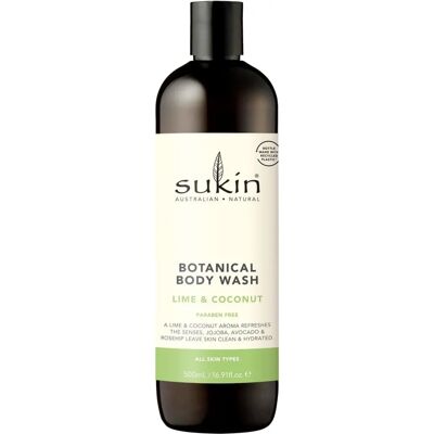 Sukin - Botanical Body Wash - Lime & Coconut - 500ml - Body wash Sukin - Botanical Body Wash - Lime & Coconut - 500ml - Body wash