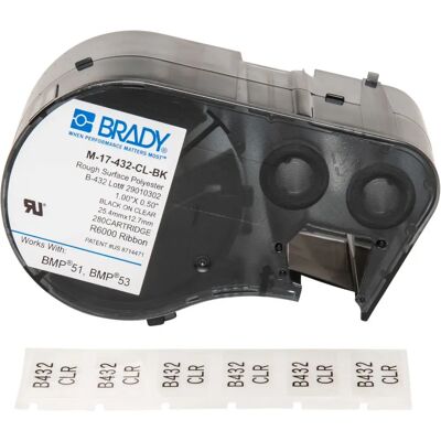 Brady - M-17-432-CL-BK - Poliéster - 12,7x25,4 mm - Etiqueta Brady - M-17-432-CL-BK - Poliéster - 12,7x25,4 mm - Etiqueta