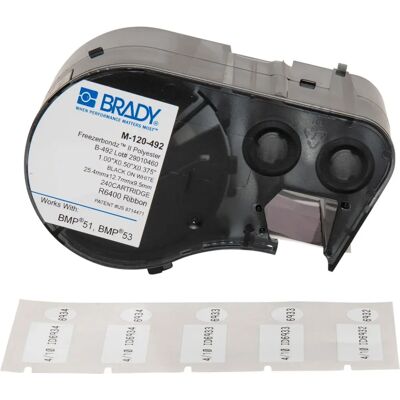 Brady - M-120-492 - Polyester FreezerBondz - etiqueta de impressora Brady - M-120-492 - Polyester FreezerBondz - etiqueta de impressora