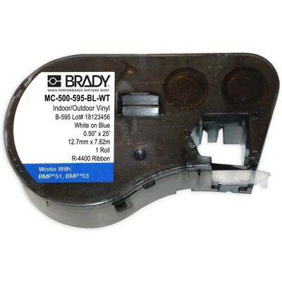 Brady MC-500-595-BL-WT Etiqueta de impressora autoadesiva azul Brady MC-500-595-BL-WT Etiqueta de impressora autoadesiva azul